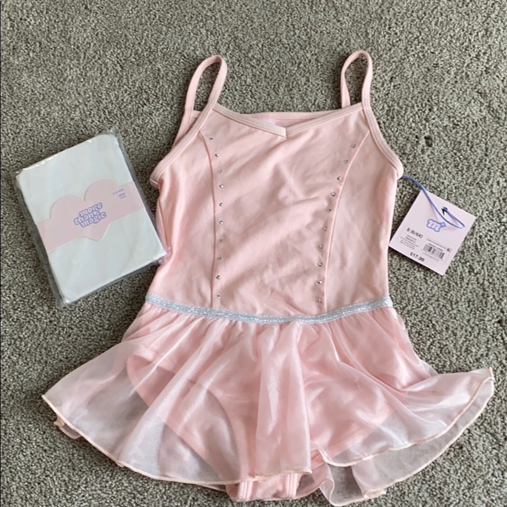Girls dance leotard with skirt and tights